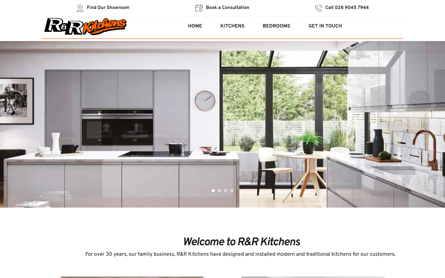 R&R Kitchens homepage before the redesign