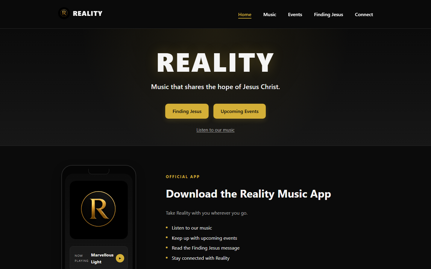 Reality Music homepage